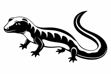 salamander line art silhouette vector illustration