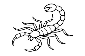 scorpion line art silhouette vector illustration