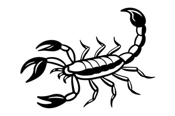 scorpion line art silhouette vector illustration
