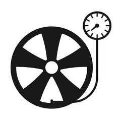 Obraz premium wheel pressure icon The image contains a collection of black and white car service and maintenance icons