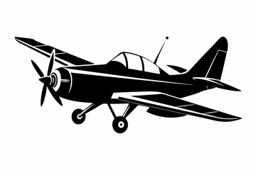 skywriting plane line art silhouette vector illustration