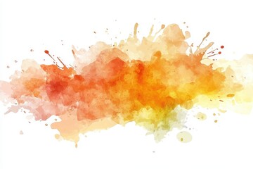 Vibrant Abstract Watercolor Splash with Orange and Yellow Hues
