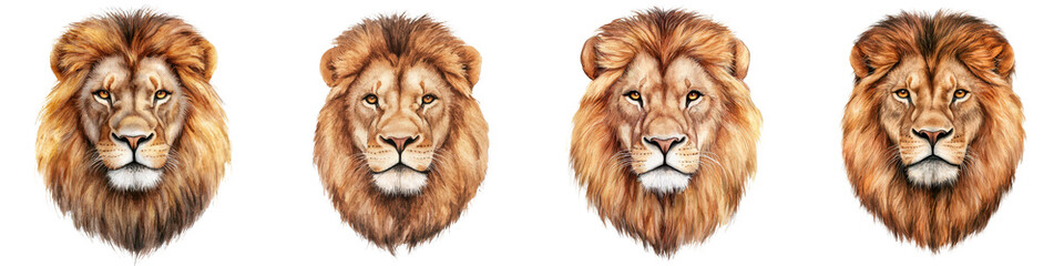 Obraz premium portrait showcasing the regal and powerful features of a male lion including its prominent mane fierce eyes and strong facial structure