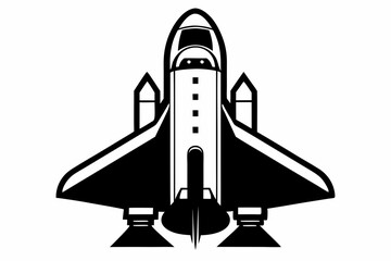 space shuttle line art silhouette vector illustration
