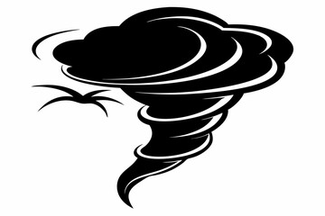 tornado line art silhouette vector illustration