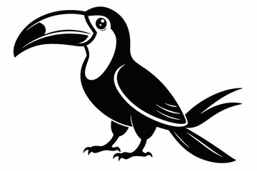 toucan line art silhouette vector illustration