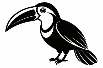 toucan line art silhouette vector illustration