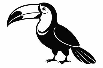 toucan line art silhouette vector illustration