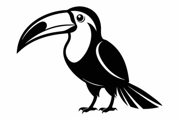 toucan line art silhouette vector illustration