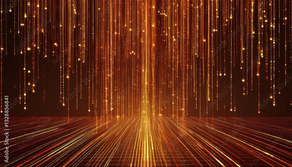Poster abstract animation of binary code cascading down like digital rain