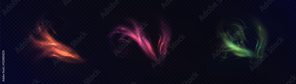 Aufkleber flickering effect of magic wand light. mystical glowing effect with bright shine. spell element, vis