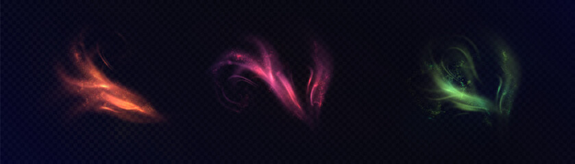 Flickering effect of magic wand light. Mystical glowing effect with bright shine. Spell element, visual effect of magic.