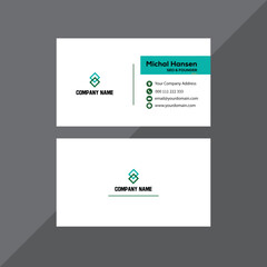 Simple white and black corporate business card.