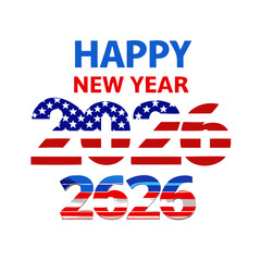 Patriotic New Year 2026 Celebration Graphic