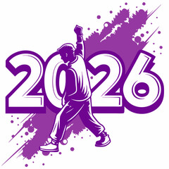 Vibrant 2026 Splash Effect Vector Design