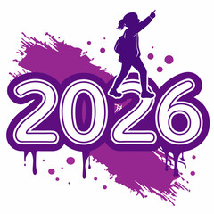 Vibrant 2026 Splash Effect Vector Design