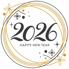 Modern Happy New Year 2026 Vector Design