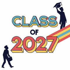 Bold and Retro Class of 2027 Typography