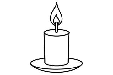 candle line art silhouette vector illustration