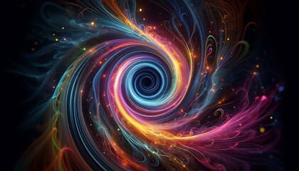 Vibrant Swirl of Colors: A Mesmerizing Digital Art