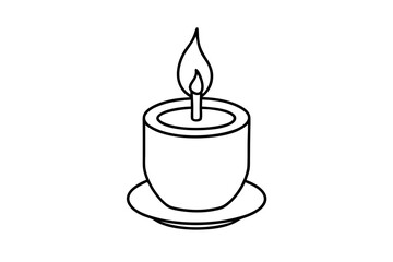 candle line art silhouette vector illustration