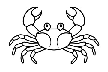 crab line art silhouette vector illustration