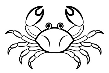 crab line art silhouette vector illustration