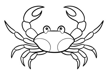 crab line art silhouette vector illustration