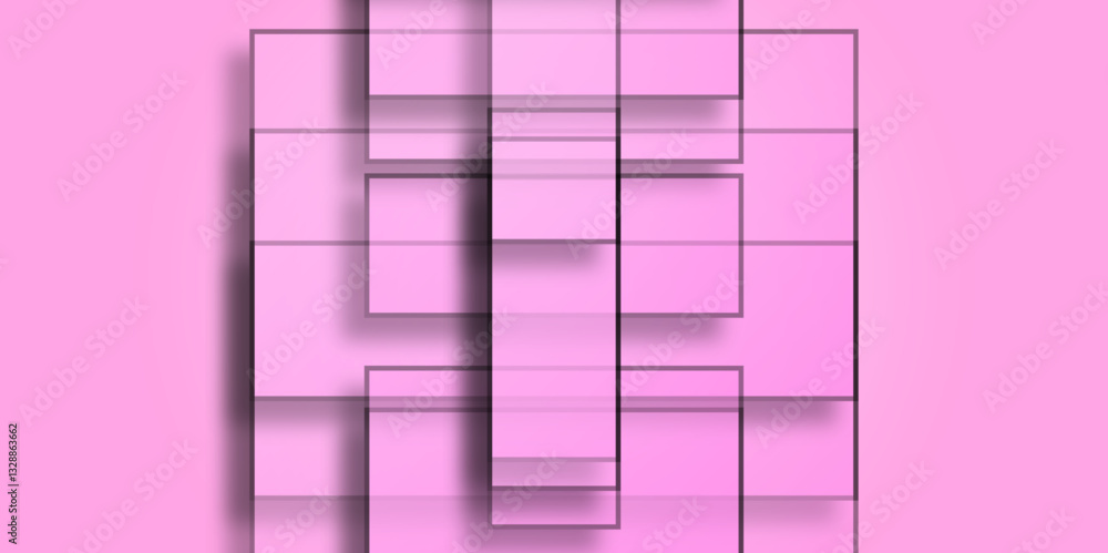 Aufkleber abstract pink and purple geometric shapes overlay. abstract background of translucent rectangles in 