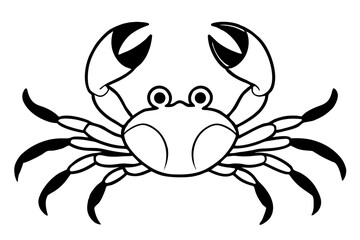 crab line art silhouette vector illustration