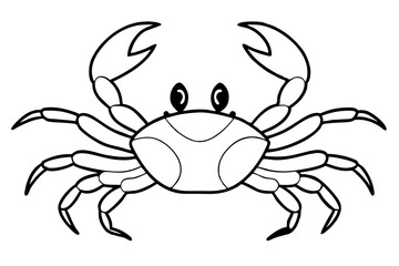 crab line art silhouette vector illustration