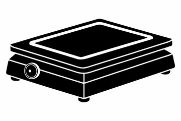 electric griddle line art silhouette vector illustration