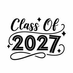 Elegant Handwritten and Varsity Class of 2027 Design