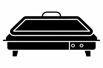 electric griddle line art silhouette vector illustration