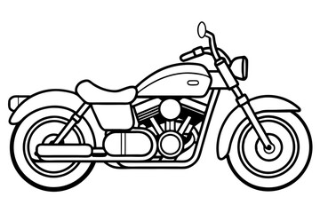 harley davidson bike line art silhouette vector illustration