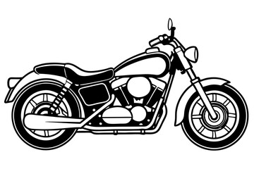 Fototapeta premium harley davidson bike line art silhouette vector illustration