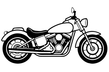 Fototapeta premium harley davidson bike line art silhouette vector illustration