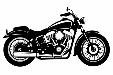 Obraz premium harley davidson bike line art silhouette vector illustration