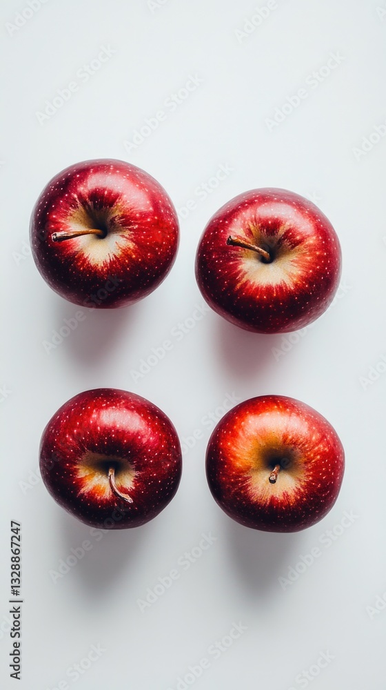 Aufkleber A still life image of a group of red apples arranged on a white table