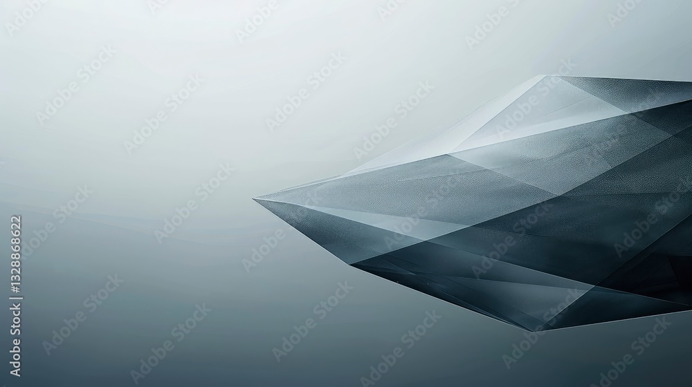 Aufkleber abstract grayscale image of a sharp, geometric crystal-like structure against a blurred background.