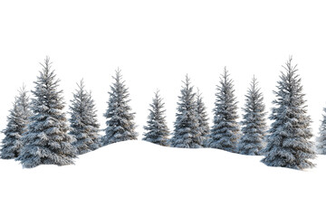 Naklejka premium Snow covered trees create a serene winter landscape