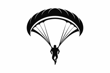 paraglider line art silhouette vector illustration