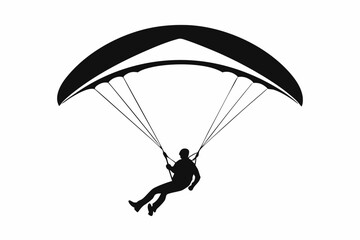 paraglider line art silhouette vector illustration
