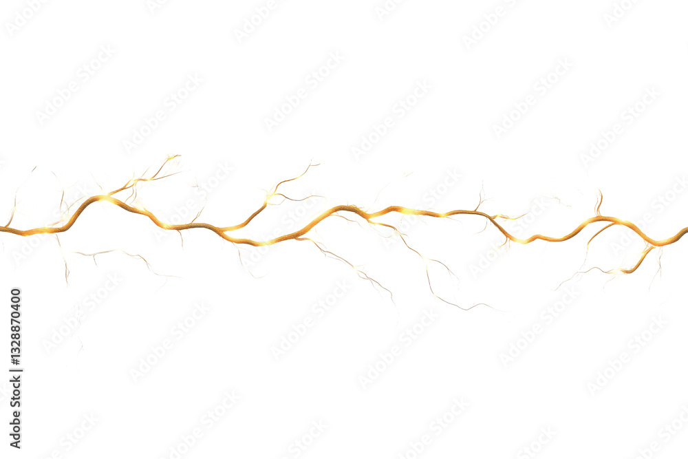 Poster a delicate string of fairy lights with thin wire and small bulbs against a white background creating