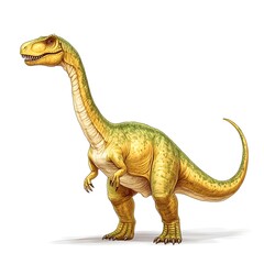 Naklejka premium Eye-catching dinosaur illustration featuring unique design elements isolated on white background for creative educational use