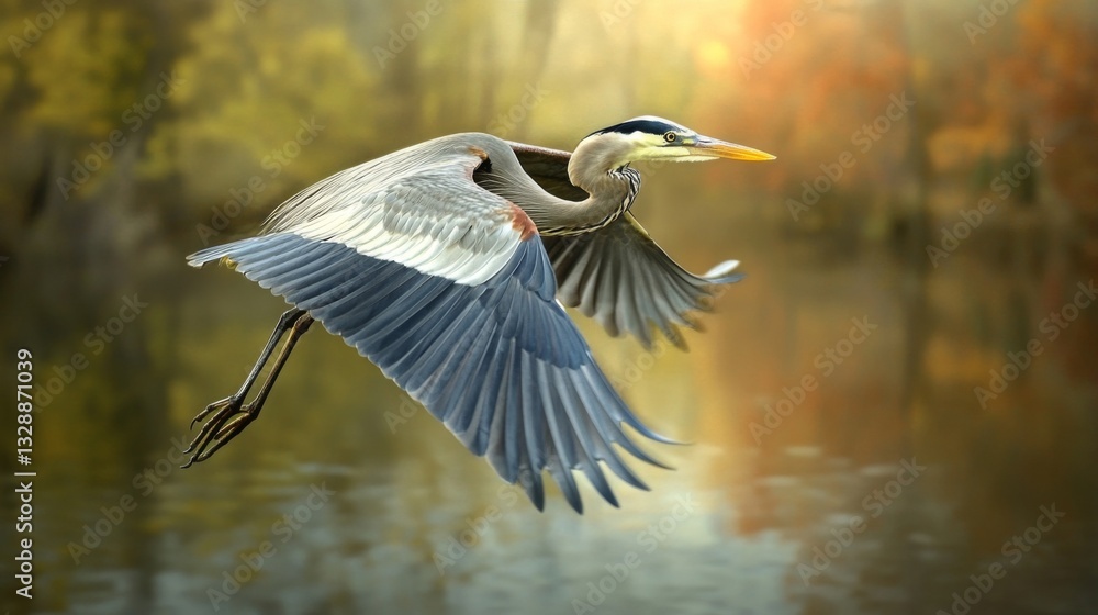 Poster a close-up shot of a bird in mid-flight, with its wings spread wide and feathers clearly visible, ca