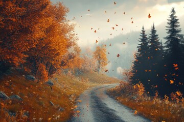 A dirt road amidst lush vegetation, perfect for outdoor scenes or nature-inspired designs