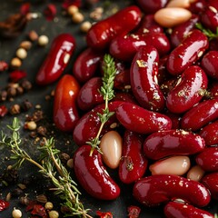 Kidney beans in a close-up shot
