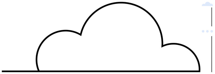 Simple cloud outline with a clean minimalist aesthetic. Ideal for technology, data storage, weather, networking, internet, creativity, and innovation concepts. Perfect flat simple metaphor