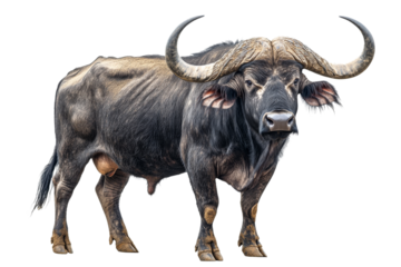 African buffalo standing confidently in a natural pose
